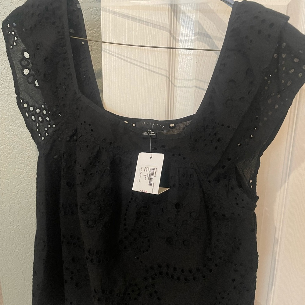 Sanctuary Soft Ruffle Eyelet Top